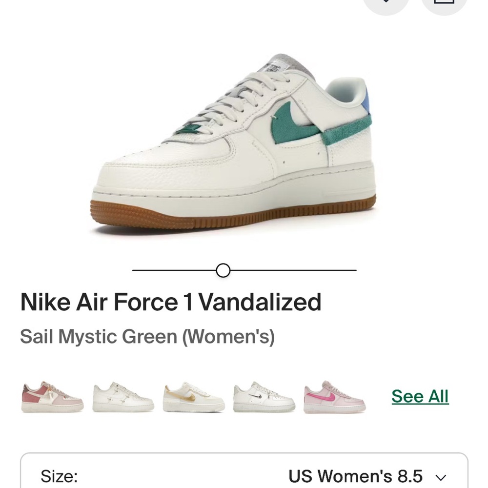 Nike Air Force 1 Vandalized in White and Green
